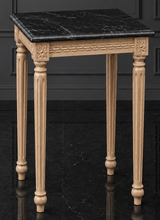 Sellette carrée Louis XVI de salon plateau en marbre