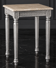 Sellette carrée Louis XVI plateau marbre bout de canapé