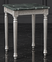 Sellette carrée Louis XVI sur mesure avec plateau marbre