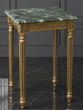 Sellette dorée plateau marbre blanc style Louis XVI