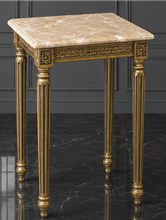 Sellette dorée Louis XVI plateau marbre rouge