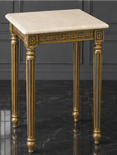 Sellette dorée de style Louis XVI plateau marbre crème