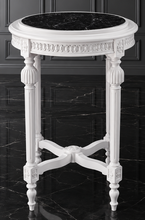 Sellette ronde Louis XVI plateau marbre blanc