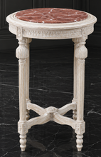Sellette ronde de style Louis XVI plateau en marbre noir