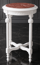 Sellette ronde de style Louis XVI pieds fuselés plateau marbre