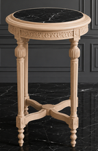 Sellette ronde Louis XVI porte-plante plateau marbre