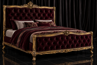 Lit baroque Vicomte en bois sculpté fabrication sur mesure