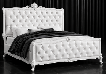 Lit baroque Vicomte avec tête de lit sculptée sur mesure