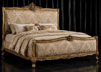 Lit Vicomte de style baroque en bois massif sculpté