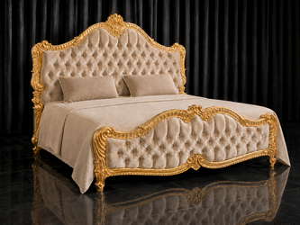 Lit baroque Trianon sur mesure en hêtre massif sculpté