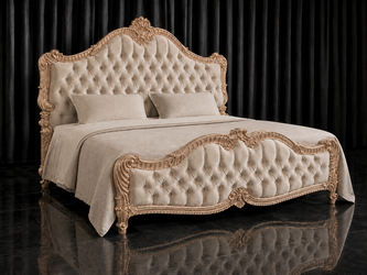 Lit baroque Trianon en bois massif avec finition artisanale