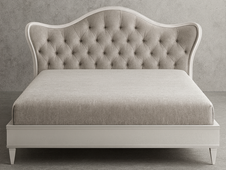 Lit baroque beige champagne Meubles DOBOIS