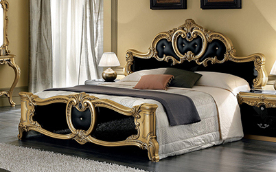 lit baroque doré et noir