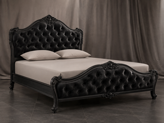 Lit baroque Marie-Antoinette avec sculptures artisanales