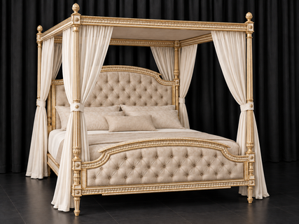 Lit à baldaquin de style Louis XVI personnalisable sur mesure