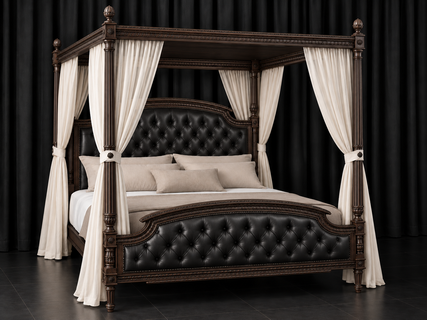 Lit Louis XVI à baldaquin pour chambre de château