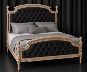 lit de style Louis XVI en bois sculpté artisanal - Meubles Dobois
