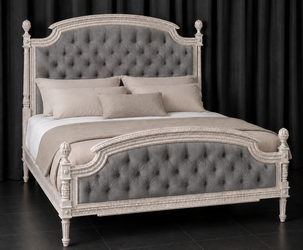 lit Louis XVI artisanal en bois massif sculpté - Meubles Dobois