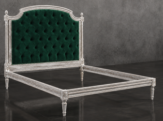 lit Louis XVI baroque capitonné finition personnalisée - Meubles Dobois