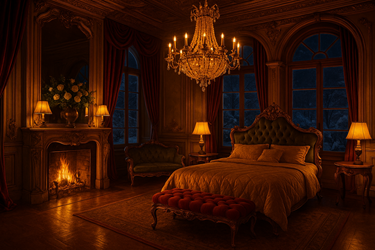 Chambre avec lit style baroque