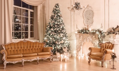 Salon élégant avec canapé de style Louis XV sculpté et doré