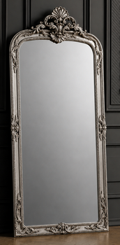Miroir baroque argenté sur mesure en bois sculpté à la main