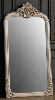 Miroir baroque blanc sur mesure en bois sculpté