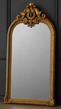 Miroir baroque doré sculpté pour salon ou entrée