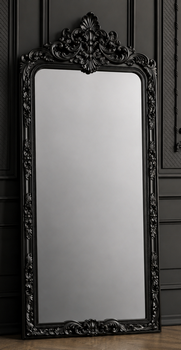 Miroir baroque noir sur mesure en bois sculpté