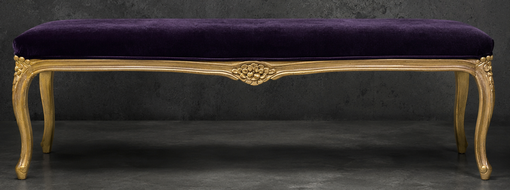 Bancs Style Louis XV tissu satiné crème meubles dobois