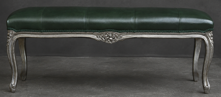 Bouts de Lit Style Louis XV tissu cuir marron meubles dobois