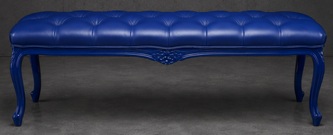 Repose-pieds Style Louis XV tissu cuir gris meubles dobois
