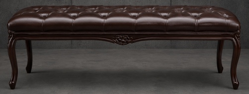 Pouf Style Louis XV bois cérusé gris meubles dobois