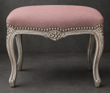 Repose-pieds Style Louis XV tissu velours rouge meubles dobois