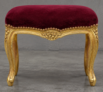 Pouf Style Louis XV bois blanc patiné meubles dobois