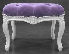Pouf Style Louis XV bois hêtre naturel meubles dobois