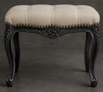 Bancs Style Louis XV tissu lin blanc meubles dobois