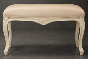 Repose-pieds Style Louis XV tissu velours noir meubles dobois