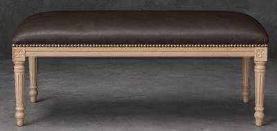Pouf Style Louis XVI bois blanc patiné meubles dobois