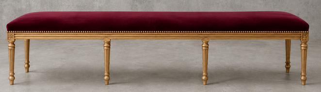 Repose-pieds Style Louis XVI tissu velours vert meubles dobois