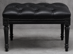 Repose-pieds Style Louis XVI tissu velours gris meubles dobois