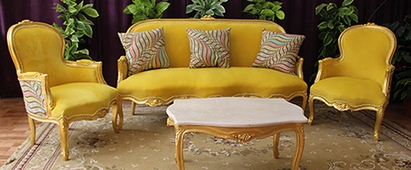 Canapé cabriolet gondole style Louis XV finition acajou foncé – MEUBLES DOBOIS