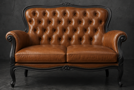 Canapé cabriolet gondole style Louis XV en velours rouge – MEUBLES DOBOIS