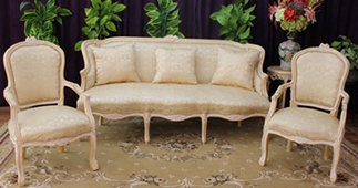 Canapé cabriolet gondole style Louis XV finition acajou foncé – MEUBLES DOBOIS