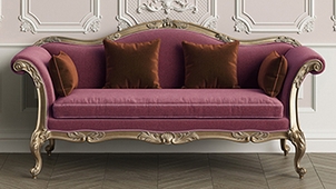 Salon cabriolet style Louis XV en velours bleu nuit – MEUBLES DOBOIS