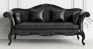Canapé cabriolet style Louis XV en bois doré et tissu ivoire – MEUBLES DOBOIS