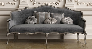 Salon cabriolet style Louis XV en velours vert – MEUBLES DOBOIS