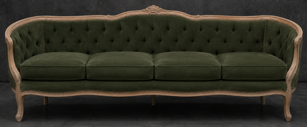 canapé marquise style Louis XV avec clous tapissier