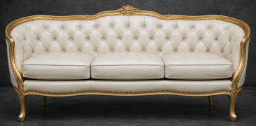 banquette marquise style Louis XV avec assise élégante