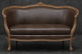 banquette marquise style Louis XV en bois et tissu